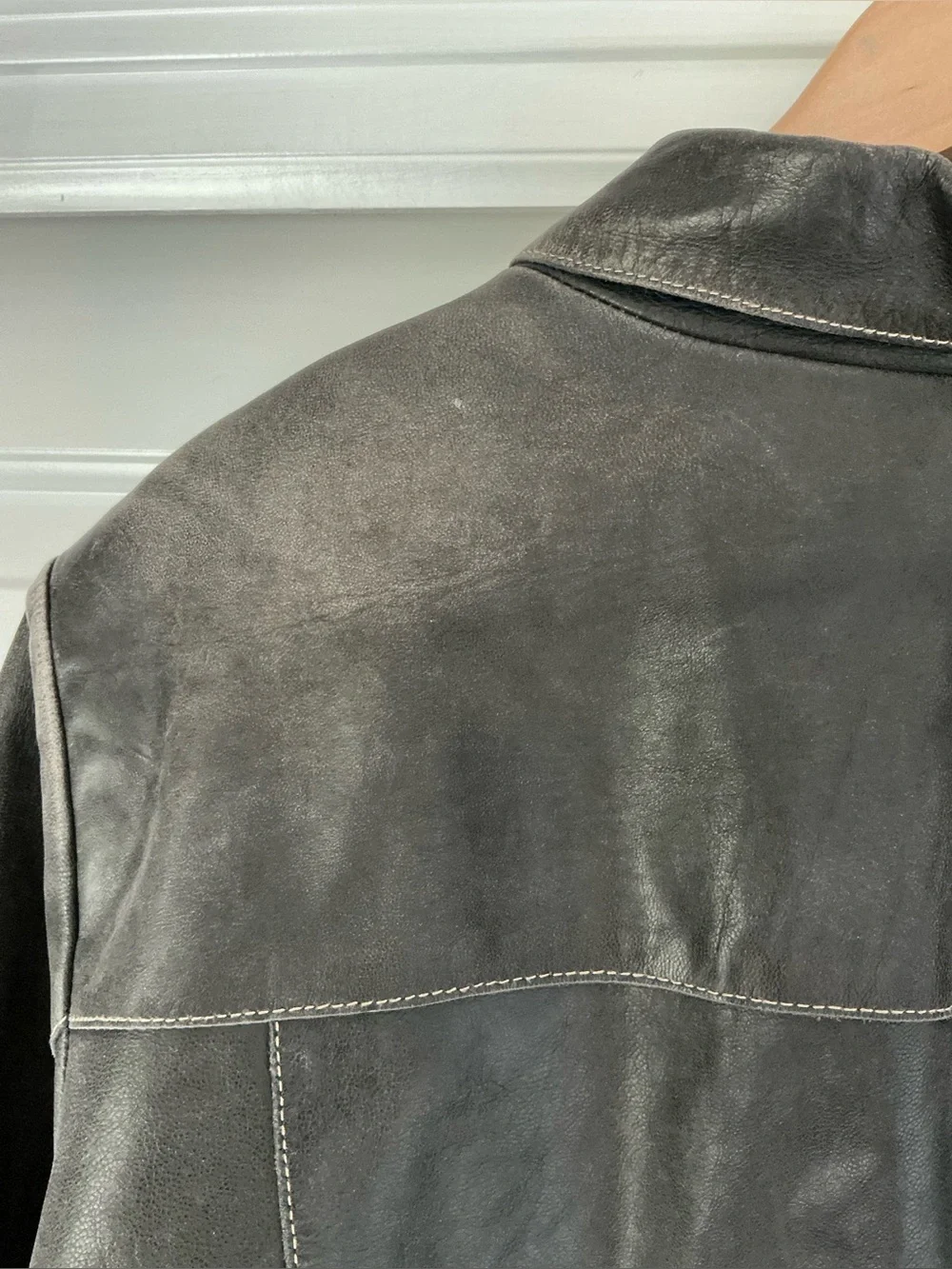Vintage Mossimo Black Leather Blazer Jacket 24W Y2K